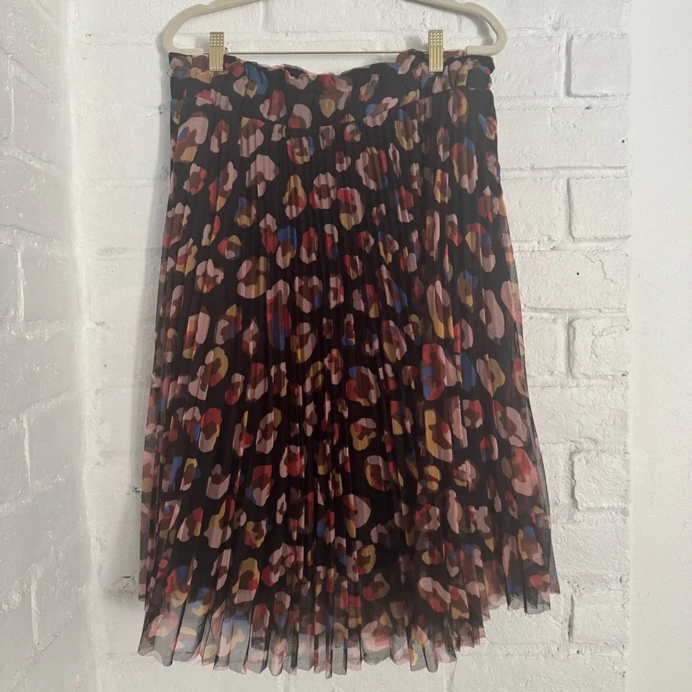 Calligraphie Pleated Mesh Midi Skirt – size: M $25 - Picture 5 of 6